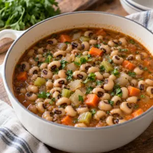 black eyed peas recipe showing creamy tender black-eyed peas with their distinct dark eyes
