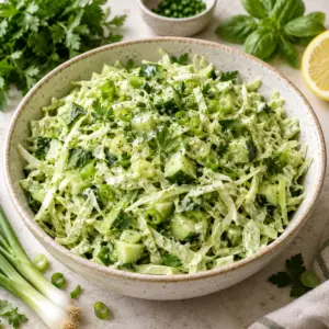Green goddess cabbage salad with creamy herb dressing