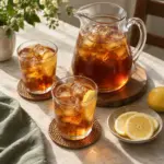 Square photograph of the finished iced tea.