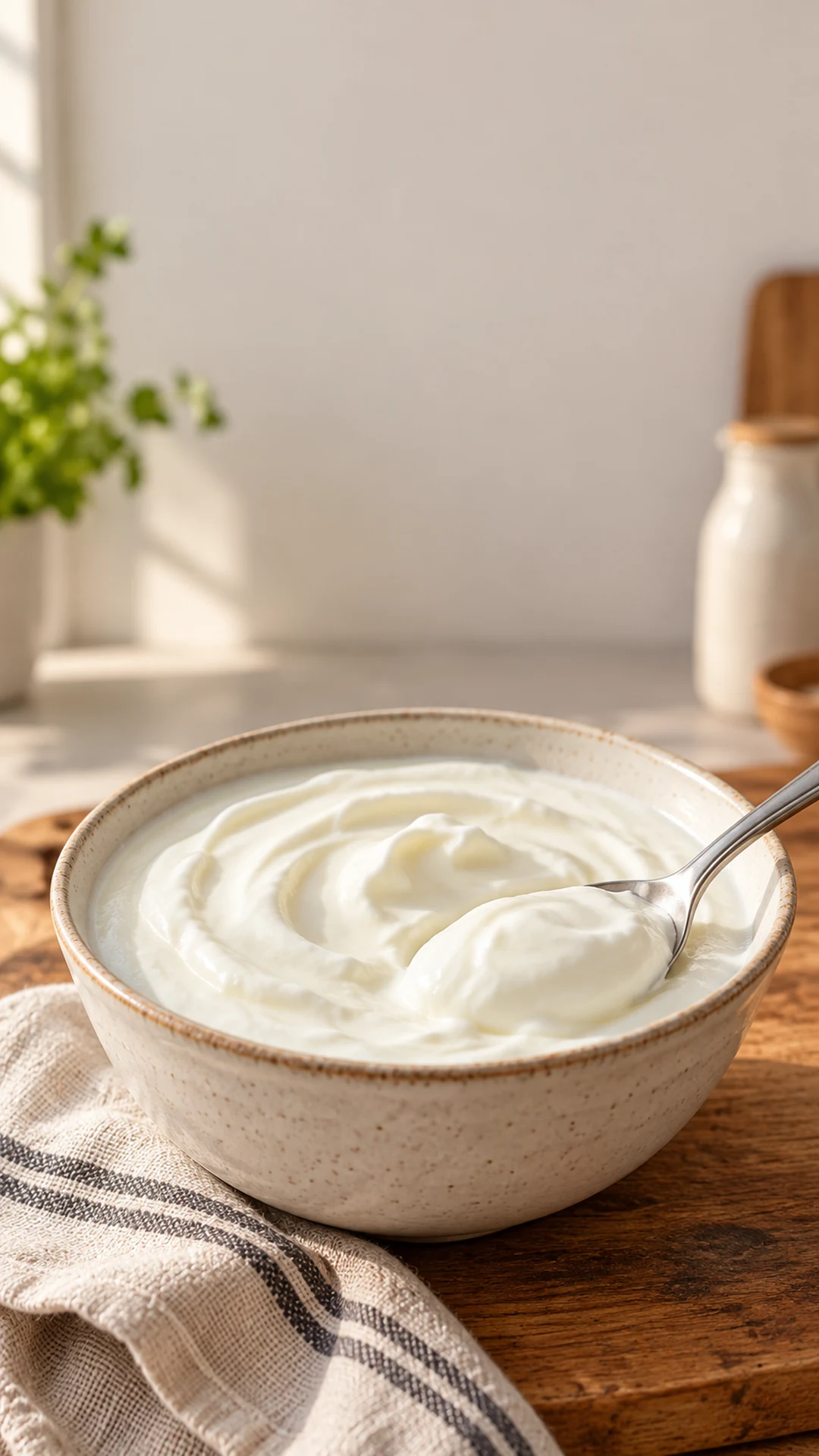 Finished creamy homemade yogurt for the story opening
