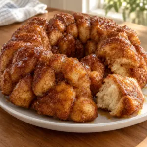 Golden pull-apart cinnamon monkey bread