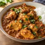 Square recipe card photo of murgh curry