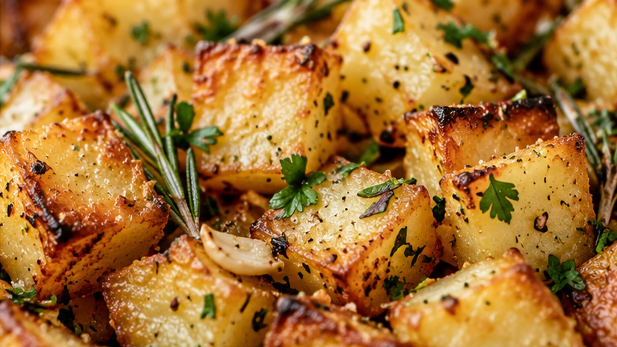 Parboiled potato cubes steam-drying before they are seasoned for roasting.